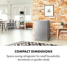 Klarstein Delaware, hűtőszekrény, 75 liter, 4 liter fagyasztó, E energiahatékonysági osztály, kompresszió hűtés