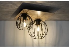 Csillár CYBER 2xE27/60W/230V fa/fekete