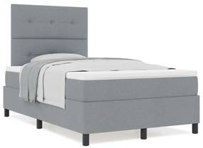 Box Spring Ágy Mattal Világosszürke 120x200 cm Szövet