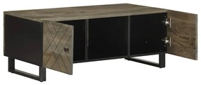 Fekete tömör mangófa dohányzóasztal 100 x 54 x 40 cm