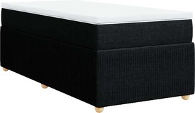 vidaXL fekete szövet rugós ágy matraccal 90x190 cm