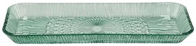 Zöld üveg szervírozó tányér 14x38 cm Kusintha – Bitz