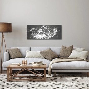 Kép - Hegyek illusztrációja (120x50 cm)