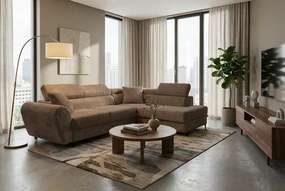 Jobb oldali, ággyá alakítható sarokkanapé TIL Bézs