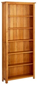 vidaXL 6 szintes tömör tölgyfa könyvespolc 80 x 22,5 x 180 cm