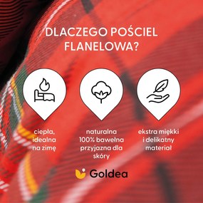 Goldea karácsonyi flanel ágyneműhuzat - piros kockás 140 x 200 és 70 x 90 cm