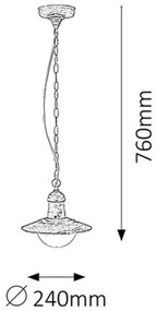 Brilagi - Kültéri függeszték MOLDE 1xE27/60W IP44 fehér/patina