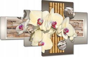 Vászonkép 130x80 Orchidea bambuszokkal