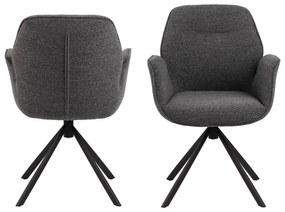 Sötétszürke kárpitozott étkezőfotel Aura – Actona