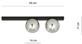 Mennyezeti lámpa FIT 2xE14/10W/230V fekete/szürke