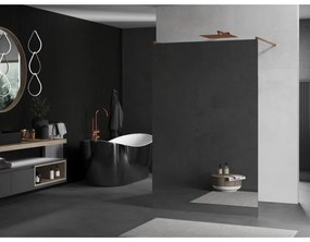 Mexen Kioto, Walk-In zuhany paraván 100 x 200 cm, 8 mm tükörmintás üveg, réz matt profil, 800-100-002-65-50