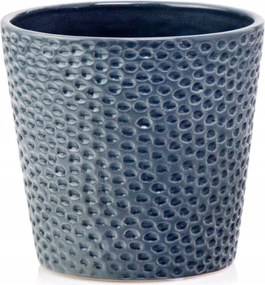Kerámia Fedél Virágcserép 14 x 13 cm Szürke Mázas