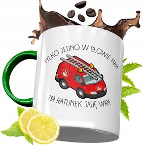 Zöld Bögre Tűzoltónak Tökéletes Ajándék fényképes nyomtatással