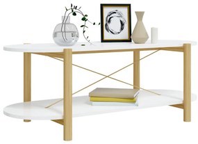 Fehér szerelt fa dohányzóasztal 110 x 48 x 40 cm