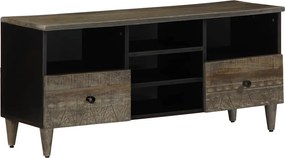 vidaXL fekete tömör mangófa TV-szekrény 100 x 33 x 46 cm