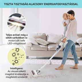 Klarstein LARMA, porszívó, vezeték nélküli, zsák nélküli, maximális üzemidő 45 perc, LED
