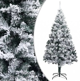 zöld PVC műkarácsonyfa pelyhes hóval 300 cm