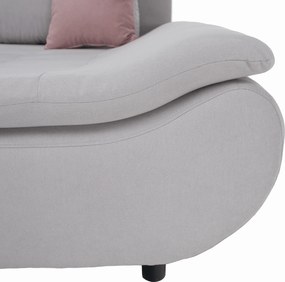 Ülőgarnitúra, világosszürke/púderrózsaszín, szövet, jobbos, BRATO