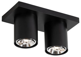 Modern mennyezeti spotlámpa fekete 2 lámpás - Tubo