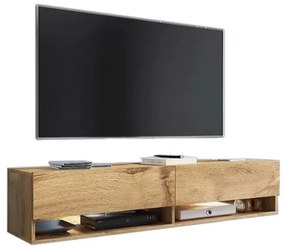 MENDES A 140 TV asztal, 140x30x32, Wotan tölgy, LED világítással