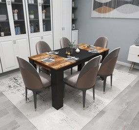 Étkező asztal Line - Light Walnut, Black