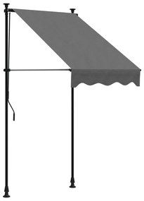 antracit szövet és acél feltekerhető napellenző 100 x 150 cm