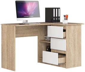 Sarok PC asztal Bodhi (szonoma tölgy + fehér) (J). Akció -14%. 1068827