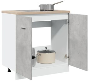 betonszürke szerelt fa mosogató alsószekrény 80 x 46 x 81,5 cm
