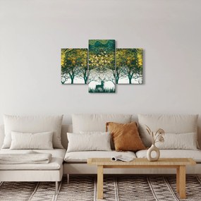 Kép - Szarvas a zöld erdőben (90x60 cm)