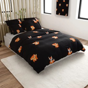 FOXES fekete mikroszálas ágyneműhuzat Ágyneműhuzat mérete: 2 db 70 x 80 cm | 160 x 200 cm