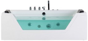 Fehér whirlpool masszázskád LED világítással 174 x 79 cm SAMANA Beliani