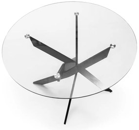 Kerek étkezőasztal üveg asztallappal 120x120 cm Ruth – Marckeric