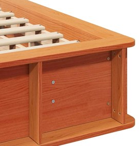 Ágykeret tárolóval Viaszbarna 120 x 190 cm faszínű