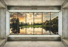 Fotótapéta kilátás az ablakokon túl erdők fotótapéta 416 x 254