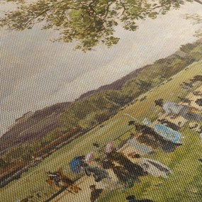 Kép - French 19th Century, Race Course at Longchamps, reprodukciók (órával) (90x30 cm)