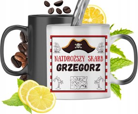 Mågikus bögre Gergelynek Fekete matt nyomott mintåval 330ml