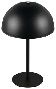 Matt fekete LED asztali lámpa fém búrával (magasság 21 cm) Munoz – Trio