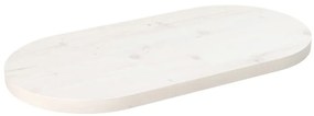 fehér tömör fenyőfa ovális asztallap 60 x 30 x 2,5 cm
