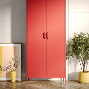 Gardróbszekrény FLAVIO, 800 x 1850 x 450 mm, Modern: piros
