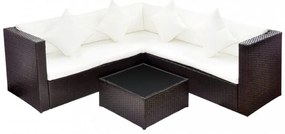 4 részes barna polyrattan kerti ülőgarnitúra párnával