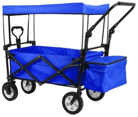 Összecsukható kocsi tetővel, húzható-tolható, sötétkék