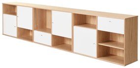 Fehér alacsony komód tölgyfa dekorral 267x61 cm Mistral - Hammel Furniture