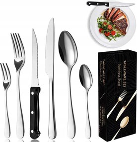 Acél Evőeszköz Készlet Ebéd Szerviz Evőeszköz Rozsdamentes Acél 6 Személyes 36el