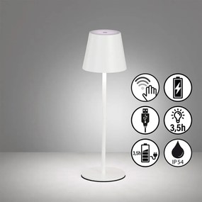 Fehér LED asztali lámpa fém búrával (magasság 36,5 cm) Viletto – Fischer &amp; Honsel