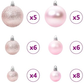 Műfenyő előre világítós gömbökkel Zöld 150 cm PVC és PE