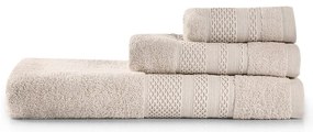 Bézs frottír pamut törölköző és fürdőlepedő készlet 3 db-os Piramit – Foutastic