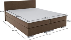 Boxspring ágy, barna, 160x200, ADARA