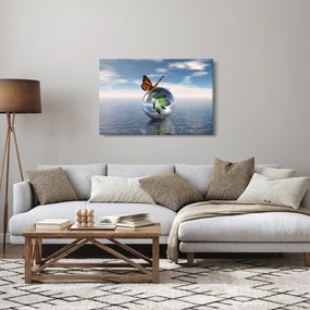 Pillangó képe egy üveggolyón (90x60 cm)