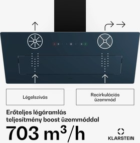 Klarstein SleekAir páraelszívó, A+++, 717 m³/h, érintésvezérlés, 90 cm