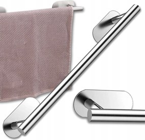 Fali Törölközőtartó, Ezüst, 40 Cm-es, 3M-ES Ragasztócsíkkal